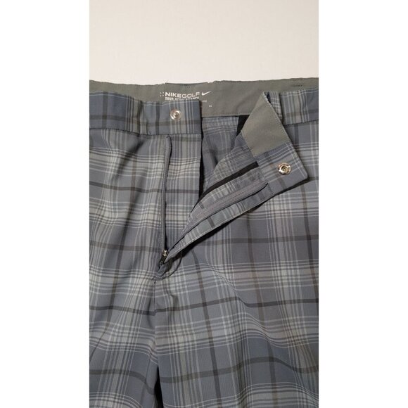 Nike Golf Plaid Shorts Mens 38 Preppy Tour Performance Gray Dri-Fit Lightweight - Picture 4 of 8